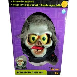 2004 Gemmy Halloween Scary Light Up Motion Ghoul Face Screamer Wall Door Hanger